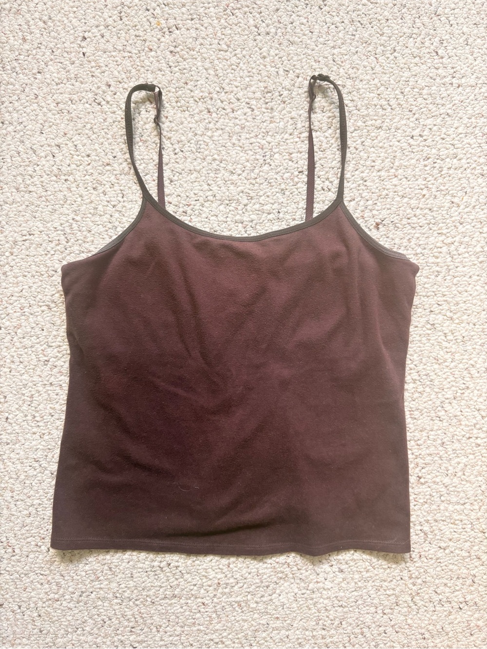 Brown Slim‑Strap Tank Top